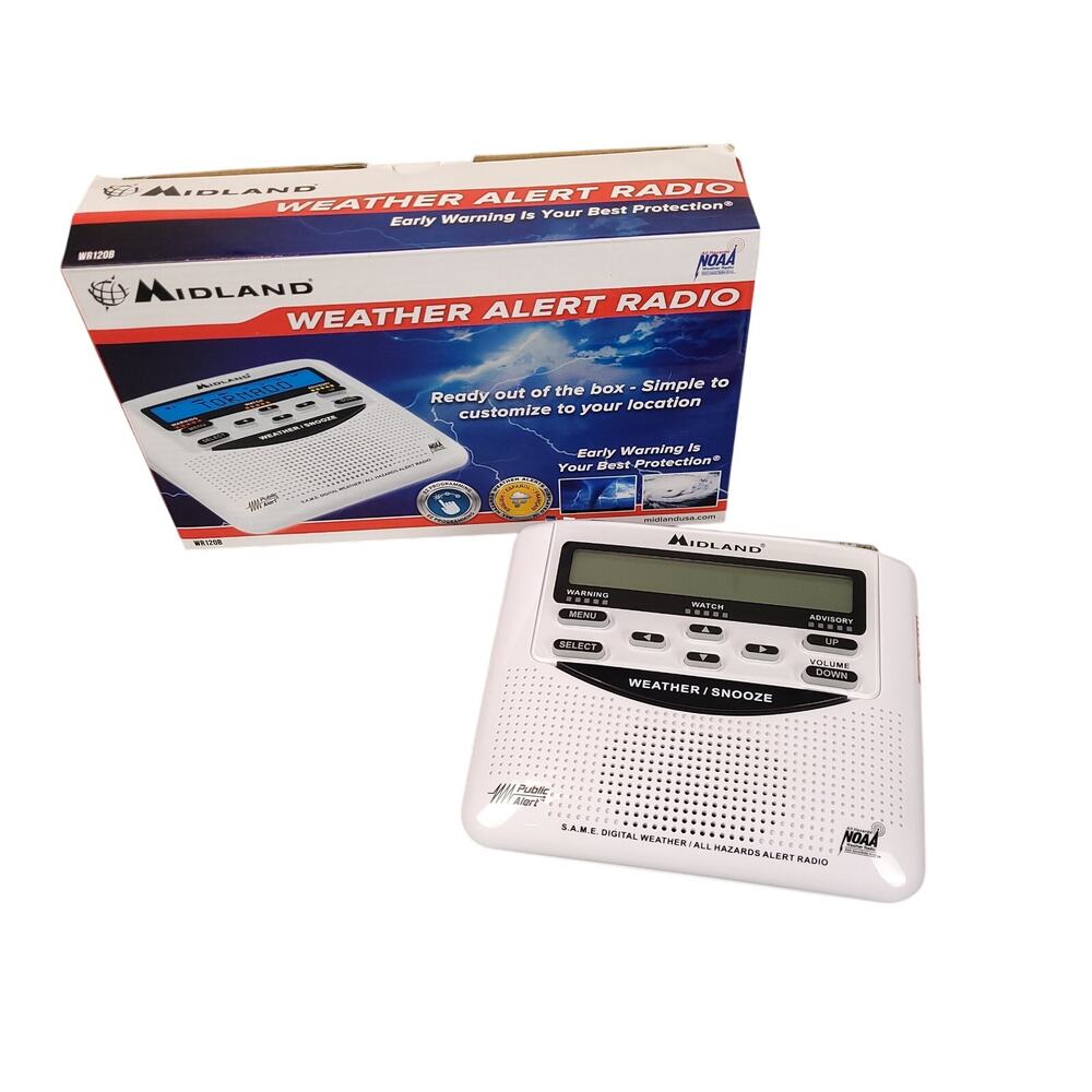 Midland WR120B NOAA Weather Alert Radio Emergency Alarm Clock Preparedness NIB